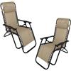 COSE DA CASA Sedia sdraio beige set2 lettino prendisole per giardino mare piscina con cuscino