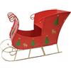 Senza Marca/Generico Slitta rossa di Babbo natale in metallo Grande cm140x100x56 allestimento vetrine