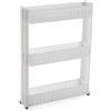 versa home Carrello Slim Salvaspazio in Plastica Bianco per Bagno - Organizer per la Casa