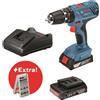 BOSCH GSB 18V-21 Trapano Avvitatore con Percussione 2 Batterie 18V 3.0AH