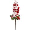 cosedacasa Decorazioni natalizie addobbi per Albero di Natale Pick innevato con bacche ross