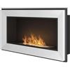 Giordanoshop Camino a Bioetanolo da Parete/Incasso 90x49 cm Frame 900 Bianco con Vetro