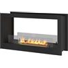 Giordanoshop Camino a Bioetanolo da Incasso 90x50 cm Bifacciale 2 Side 900 Nero con Vetro