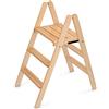 Arredamenti Italia Sgabello DOROTEA, Legno - 3 gradini - Chiudibile - Finitura Naturale