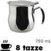 Bricco a Servire Ilsa Omnia Acciaio Inossidabile 75cl Manico Resistente 8 Tazza