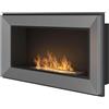 Giordanoshop Camino a Bioetanolo da Parete/Incasso 90x49 cm Frame 900 Inox con Vetro
