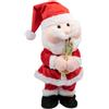 COSE DA CASA Babbo natale che suona la tromba si muove con vestito tessuto rosso h35 regalo