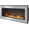 Giordanoshop Camino a Bioetanolo da Parete/Incasso 120x49 cm Frame 1200 Inox con Vetro
