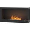Giordanoshop Camino a Bioetanolo da Incasso 90x45 cm Corner 900 Right Destro Nero con Vetro