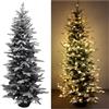 COSE DA CASA Albero di Natale Bianco Innevato alto 240 ricco di 990 punte e 450 luci led gial