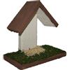 cosedacasa Grotta con stella cometa prato muschio paglia luci led presepe capanna in legno