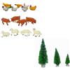 Accessori per presepe 25 pezzi alberi galline galli maiali pecorella animali dec