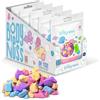 BODYNESS Sali da bagno Sugar Rush Confezione da 5-5 sali da bagno da 300 g con 4 strati colorati - gusto zucchero filato e burro di cacao - viola, blu, giallo e rosa