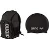 Arena Team Backpack 45, Borsa Unisex Adulto, Nero (Team Black Melange), Taglia Unica & Classic Silicone, Cuffia Unisex Adulto, Nero (Black-Silver), Taglia Unica