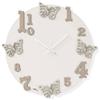 Orologio da parete d.50 cm moderno in legno rovere chiaro taglio laser AB017