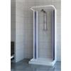 LineaDoccia Box Doccia Saturnia in PVC 3 Lati Apertura Scorrevole Centrale Doppia Anta a Sof