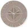 Orologio da parete d.50 cm moderno in legno tortora taglio laser AB022