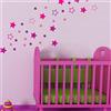 Ambiance Sticker Adesivo per Bambini |Stickers 35 Stelle rosa- Decorazione murale camera bambini - 20 x 30 cm
