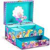CRAZE - Scatola Musicale per Bambina, Galupy Mermaid con Cassetto Rimovibile, Interno in Velluto, Specchio e Unicorno Girevole