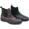 VALERIO 1966 Valerio T0301 stivaletto in pelle nero/ testa di moro elastico e ricamo inglese