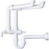 TEA - OMP SIFONE SALVASPAZIO PRATIK OMP 228.654.6 IN ABS BIANCO PER LAVELLO A 2 BACINELLE