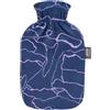 Fashy Borsa dell'acqua calda con tirante stampato, 2,0 l, lilla
