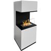 DIVINA FIRE Camino a bioetanolo da terra Oslo in acciao bianco L38xP38xH100 cm