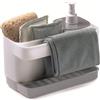 Snips Riordinello | Dispenser Sapone Con Porta Spugna| Colore Bianco Grigio |Porta Spu