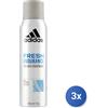 Adidas 3x Adidas Deodorante Spray 150 Ml. Fresh Endurance Man