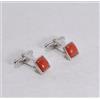 delmaoro GEMELLI IN ARGENTO 925 CON CORALLO ROSSO DI SARDEGNA PRIMA SCELTA AGML 01