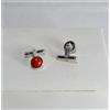 delmaoro GEMELLI IN ARGENTO 925 CON CORALLO ROSSO DI SARDEGNA PRIMA SCELTA 9 mm AGML 04