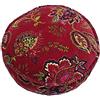 Paoletti Riva Paoletti Malisa Rotonda In Poliestere Cuscino Pieno Di Red - Paisley Indiana Stampa - Velvet Tessuto - Coperta Bordi Rifiniti - 100 50 X 50 X 12 Cm (20 X 20 X 5 Pollici), Di Cotone, Melograno,
