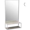 GC SPECCHIO DOPPIA MENSOLA PARETE PENSILE BIANCO METALLO SPECCHIERA MODERNO h74*40