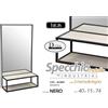 GC SPECCHIO DOPPIA MENSOLA PARETE PENSILE NERO METALLO SPECCHIERA MODERNO h74*40