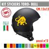 Kit 2 Adesivi toro bull natura tauro Casco Moto Serbatoio auto Valigia cod. 1730