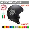 Kit 2 Adesivi toro bull natura tauro Casco Moto Serbatoio auto Valigia cod. 1730