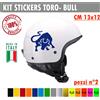 Kit 2 Adesivi toro bull natura tauro Casco Moto Serbatoio auto Valigia cod. 1730