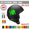 Kit 2 Adesivi toro bull natura tauro Casco Moto Serbatoio auto Valigia cod. 1730