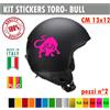 Kit 2 Adesivi toro bull natura tauro Casco Moto Serbatoio auto Valigia cod. 1730