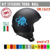 Kit 2 Adesivi toro bull natura tauro Casco Moto Serbatoio auto Valigia cod. 1730