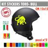 Kit 2 Adesivi toro bull natura tauro Casco Moto Serbatoio auto Valigia cod. 1730