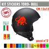 Kit 2 Adesivi toro bull natura tauro Casco Moto Serbatoio auto Valigia cod. 1730