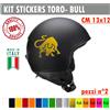 Kit 2 Adesivi toro bull natura tauro Casco Moto Serbatoio auto Valigia cod. 1730