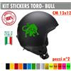 Kit 2 Adesivi toro bull natura tauro Casco Moto Serbatoio auto Valigia cod. 1730
