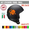 Kit 2 Adesivi toro bull natura tauro Casco Moto Serbatoio auto Valigia cod. 1730