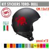 Kit 2 Adesivi toro bull natura tauro Casco Moto Serbatoio auto Valigia cod. 1730