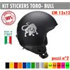 Kit 2 Adesivi toro bull natura tauro Casco Moto Serbatoio auto Valigia cod. 1730
