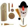 HESS SINCE 1990 Hess Holzspielzeug 40022 - Set per Il bricolage, 7 Pezzi, in Legno, Motivo: Pupazzo di Neve con Scopa, ca. 13 cm, Decorazione per l'Avvento e Il Natale dei Monti Metalliferi