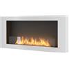 Giordanoshop Camino a Bioetanolo da Parete 120x56x16,5 cm Murall 1200 Bianco con Vetro