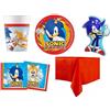 decorata party KIT COORDINATO SONIC COMPLEANNO PIATTI BICCHIERI TOVAGLIOLI TOVAGLIA